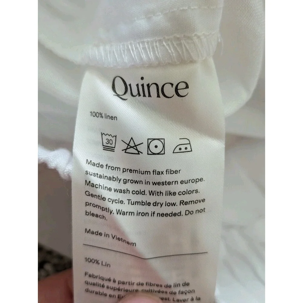 Quince 100% European Linen Pants Womens Medium White (Fits 29x24) NWT